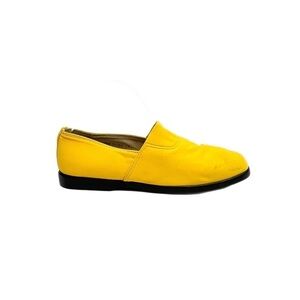 Vintage 1990s lemon yellow canvas chunky slip on designer sneakers